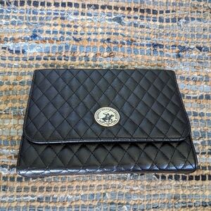 Vintage 70's Beverly Hills Polo Club Clutch Puffer Quilted Black Trendy *Missing